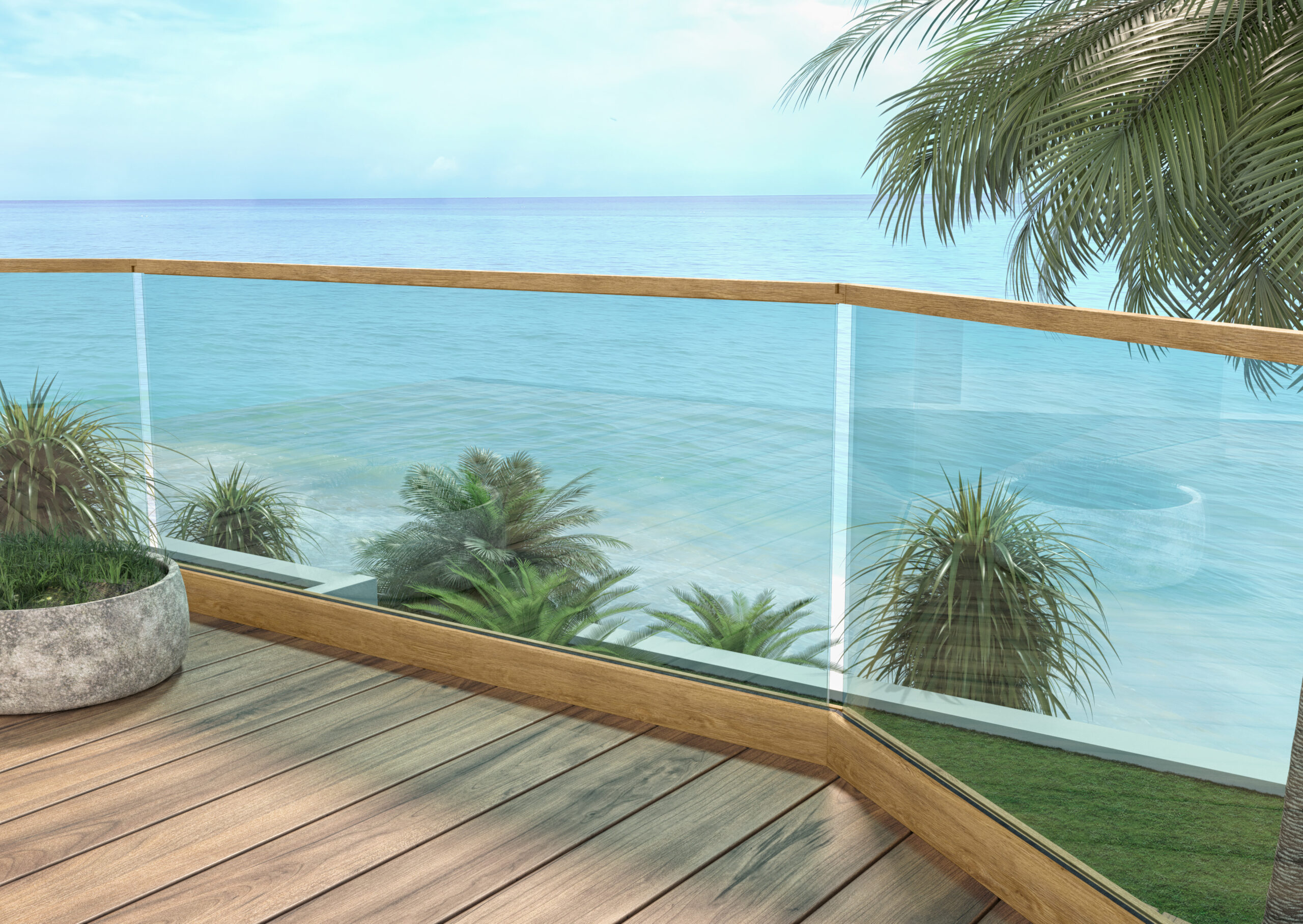 Glass Railing for staircase and Balcony