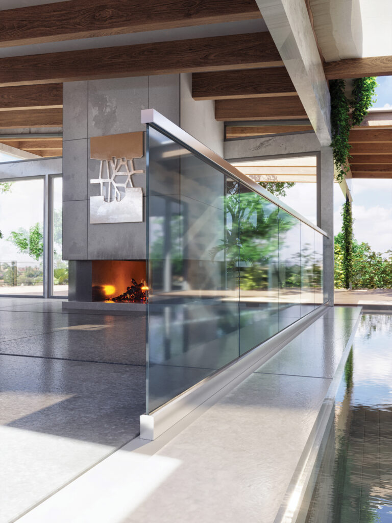 Anodized Aluminum Glass Railings