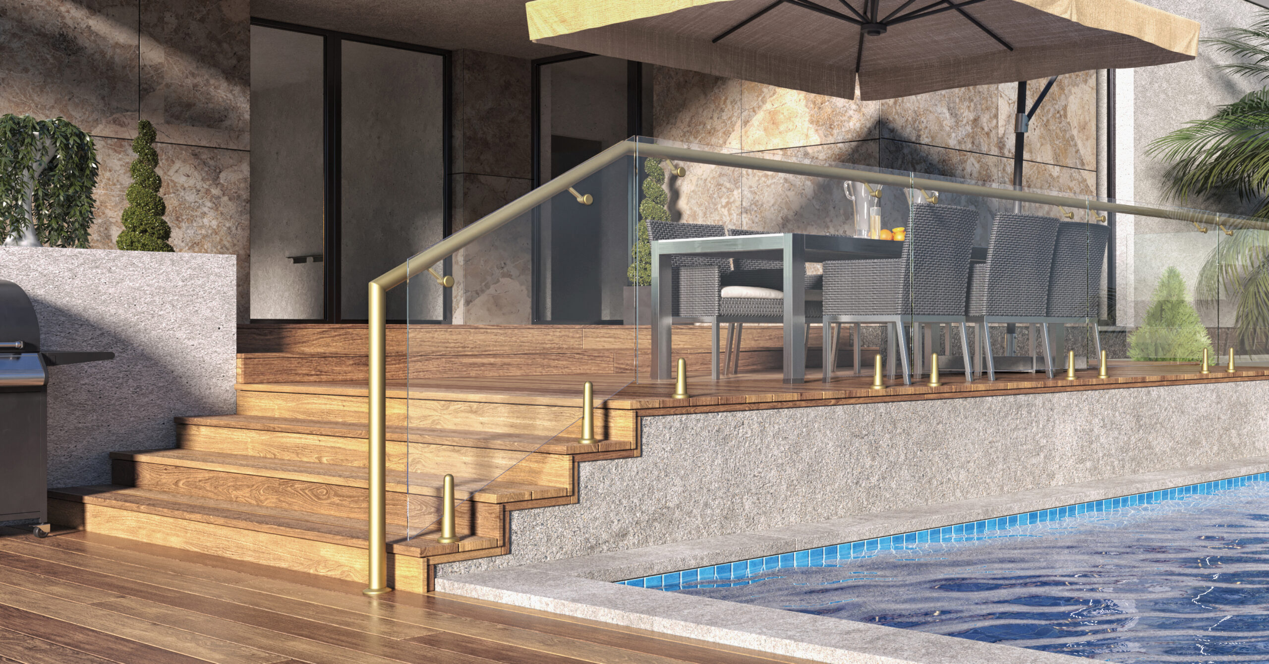 Modular Gold Matt Railing